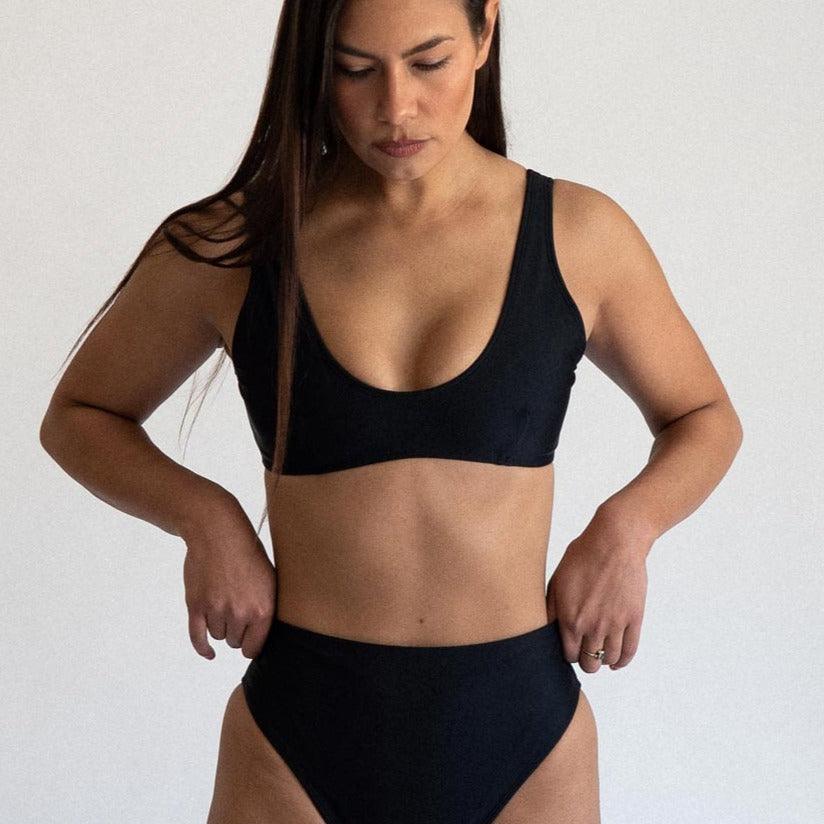 2Bodies Swim_Moraine_Bikini_Black_Front_Close Up
